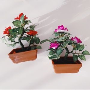 Faux Bonsai Flower Trees Decór